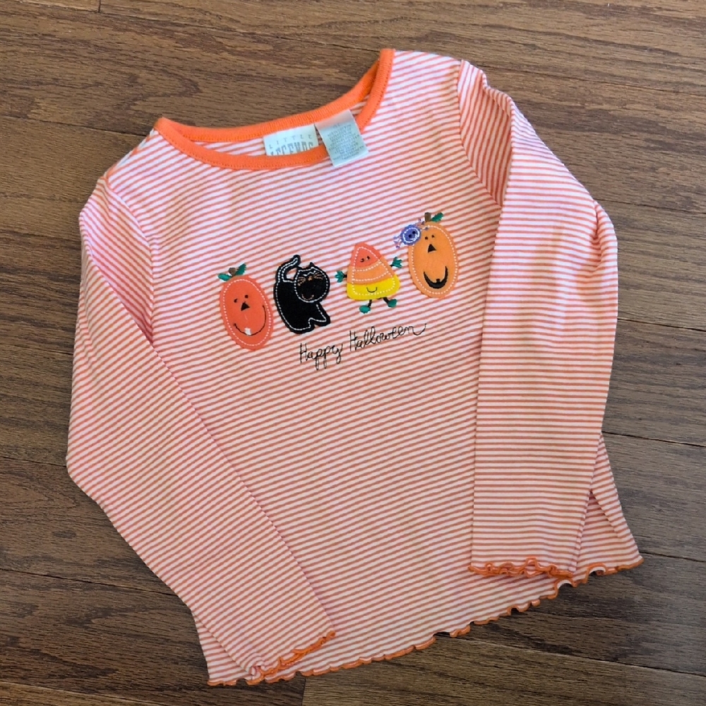 NEW Little Legends Festive Orange Striped Halloween Kids Tee